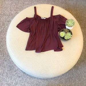 LUSH purple off the shoulder top